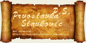 Prvoslavka Slavković vizit kartica